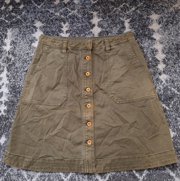 Anthropologie Pilcro and the Letterpress Olive Cargo Utility Skirt 4 - Picture 8 of 11